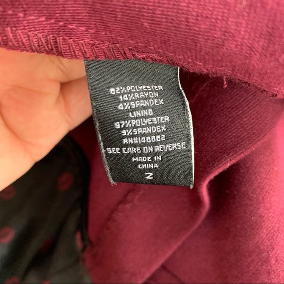 Torrid | Burgundy Ruched Sleeve Open Front Blazer Size 2X - Picture 5 of 7